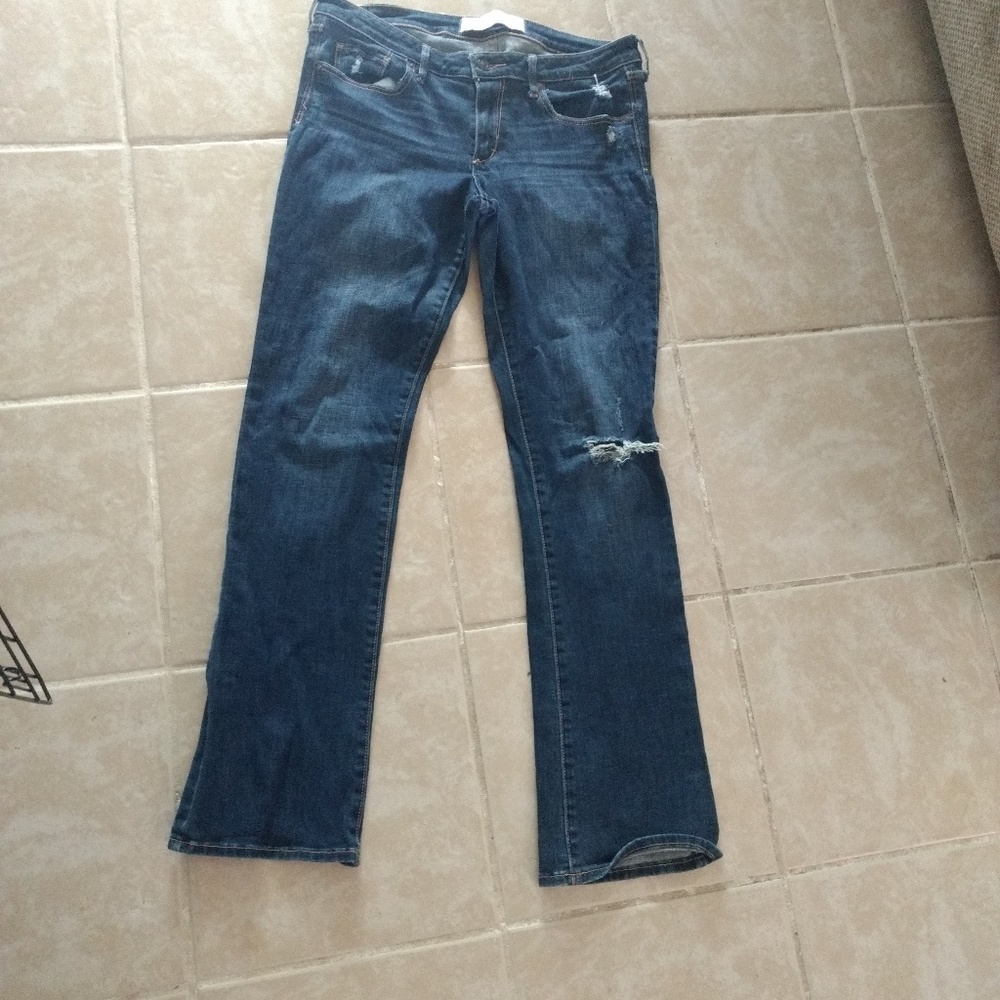 Abercrombie dark jeans boot but